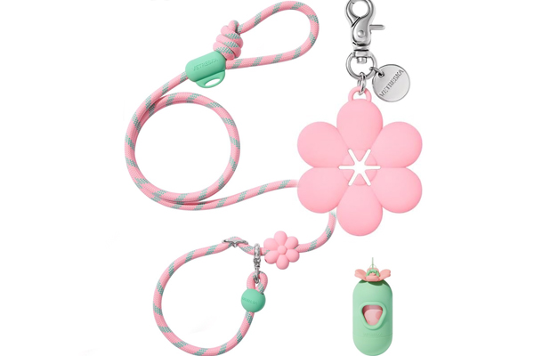 Laisse sakura pour chien en voyage