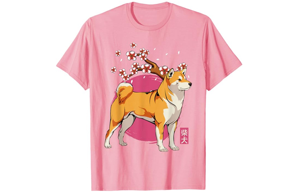 T-shirt sakura pour chien en voyage