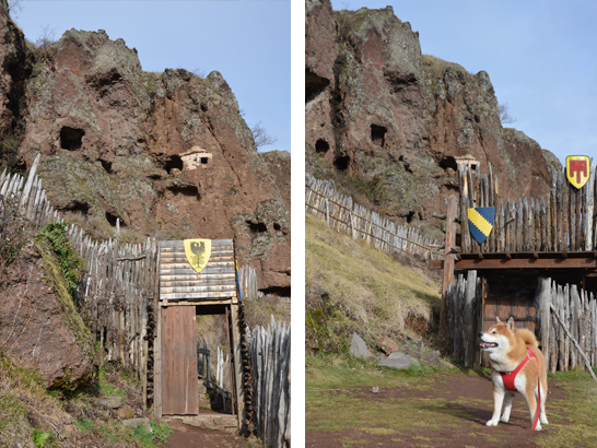 Site troglodyte de Jonas avec un chien